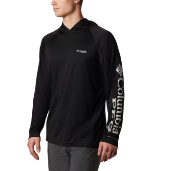 Columbia PFG Terminal Tackle, Sudaderas Con Capucha Negros Grises Para Hombre | 197538-RMS